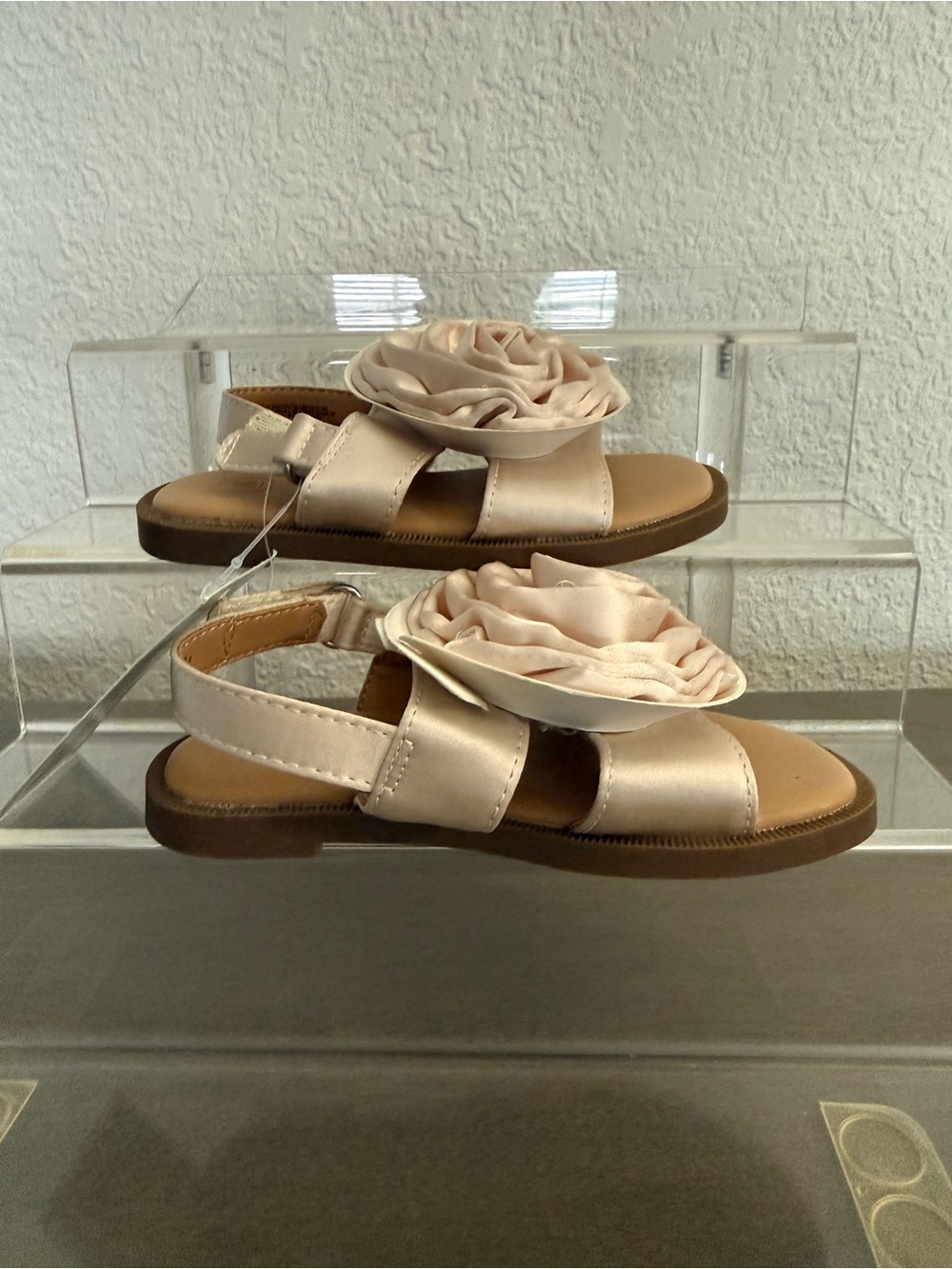 Cat & Jack Pink Floral Satin Toddler Sandals, size 6 new with tags